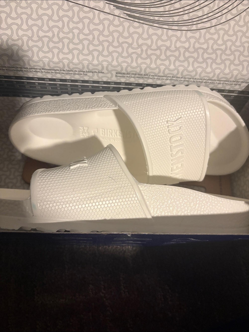 Birkenstock White Textured EVA Slide Sandals